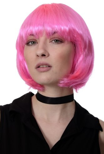 WIG ME UP - PW0114-PC5 Perücke Bob kurz & frech Pink Disco Go-Go Party