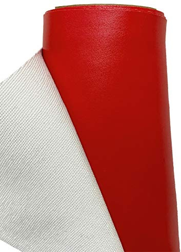 A-Express Tyg av konstläder, vinyl, vattentät läderduk, material för kläder, klädtillverkning, klädsel, 1 meter, 100 x 140 cm, röd