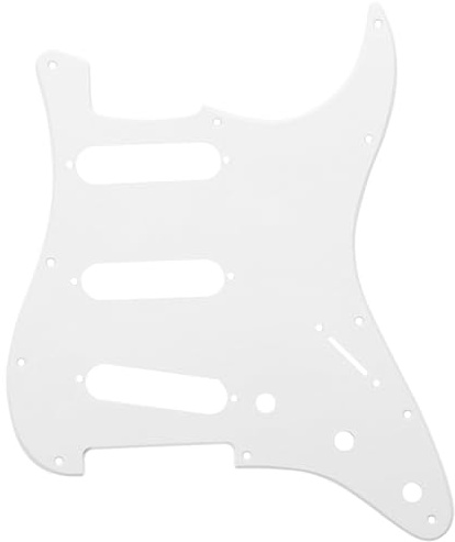 Musiclily SSS 11 Fori Strat Battipenna Chitarra Pickguard per Fender USA/Messico Stratocaster Standard Stile Moderno,1 strato Bianco