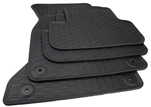 Gummimatten Kompatibel mit A4 S4 RS4 B8 8K A5 S5 RS5 Sportback 8T 2007-2016 | Automatten NEU Premium Qualität 100% passgenau Fußmatten Allwetter Schmutz Schnee & Feuchtigkeit rutschfest 4-teilig Schwarz