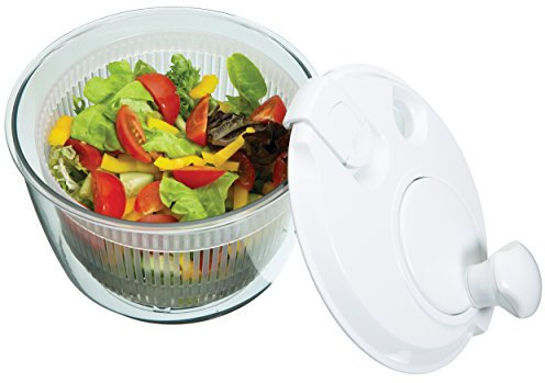 KitchenCraft Mini Ensaladera Giratoria para Escurrir y Colar el Agua Antes de Aliñar, Secado Rápido, Plástico de Seguridad Alimentaria, Apto para Lavavajillas, 19 cm