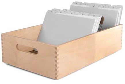 Karteitrog-Set Karteitrog aus Holz inkl. 200 Karteikarten und Register