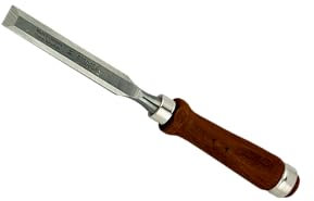 ULMIA Stechbeitel 16 mm mit braunem Griff Gesamtlänge 300 mm inklusive dunklem Holzheft, 167-16