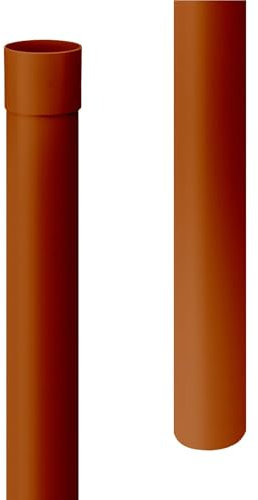 INEFA Tuyau Descente 200cm PVC 75mm Marron Raccord Tuyau Pluvial Montage Facile