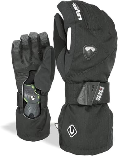 Level Fly - Snowboard Handschuhe, Thermohandschuhe Winter Herren mit Verstellbarem Riemen und Stulpe, Ski- und Winterhandschuhe Herren Wasserdicht, Atmungsaktiv für Snowboard und Skifahren - 1 Paar