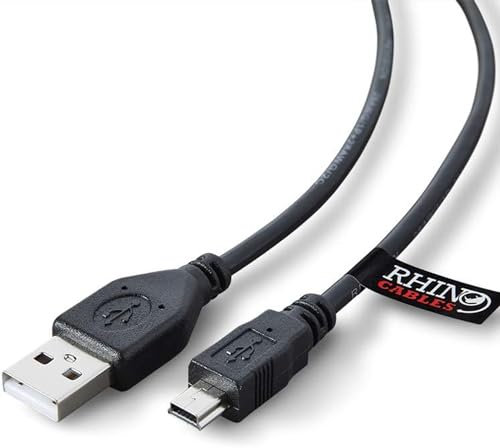 rhinocables USB to Mini B 5-Pin Cable |Durable Design, Fast Charging & Sync | Universal Compatibility for PS3 Controllers, Cameras, GoPro & More | USB 2.0 with 480 Mbps Data Transfer (50cm,Pack of 1)