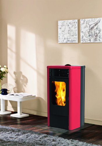 STUFA PELLET MOD. LORY 12 KW ACCIAIO-BORDEAUX INNOFIRE (026992)