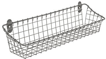 Spectrum Diversified Wandkorb im Vintage-Stil, rustikale Bauernhaus-Dekoration, stabiler Stahldraht, mittelgroß, Industriegrau