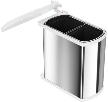 Hailo Öko Flex Küchen-Abfalleimer, Edelstahl, Weiß, One Size