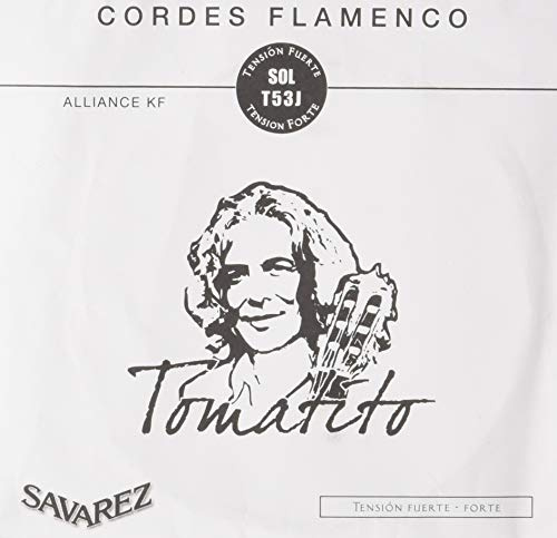 Savarez T53J High Tension Flamenco Fusion Gitarrensaiten – poliertes versilbertes Kupfer, 4. D, Einzelsaiten, 10 Stück