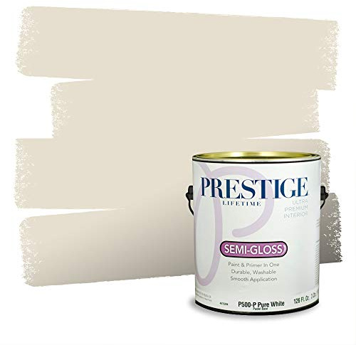 PRESTIGE Paints Interior Paint and Primer In One, 1-Gallon, Semi-Gloss, Comparable Match of Valspar* Cream in my Coffee*