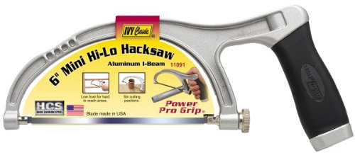 IVY Classic 11091 6 Mini Hi-Lo Hacksaw, Aluminum Body, Blade Made in USA, 1/Card, Silver/Black