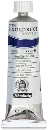 Schmincke – aqua-LINOLDRUCK - feinste Linoldruck-Farben, Preußischblau - 35 ml