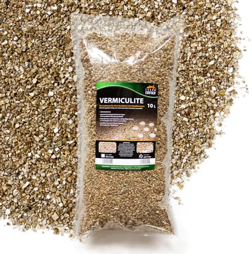 Vermiculite grob 3-6 mm Terrarium Bodengrund - Terrariensubstrat Brutsubstrat für Reptilien - Inkubationssubstrat für Reptilieneier - steril, bakterien- und keimfrei (ca. 10 Liter)