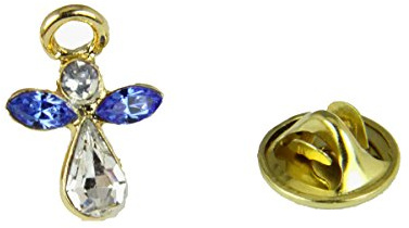 6030066 September Crystal Birth Month Angel Pin Guardian Lapel Brooch Tie Tack