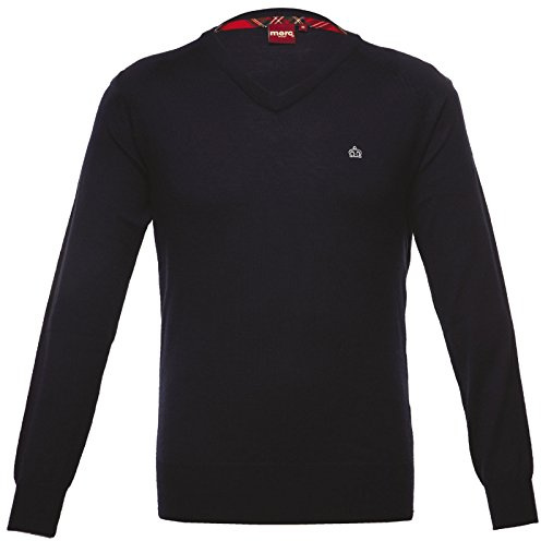 Merc of London Conrad - Jersey de Punto de Manga Larga con Cuello Pico para Hombre, Color Azul Marino, Talla XL
