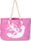 styleBREAKER XXL Strandtasche mit Anker Print | maritimer Look in Flechtoptik | Shopper Badetasche 57 x 33 x 32 cm, Farbe:Pink-Weiß