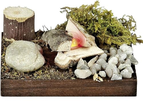 Kahlert Licht 49696 - Miniatur - LED - Lagerfeuer mit Flackerlicht, 20 mm hoch, Holzfarben