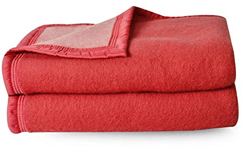 Linnea Couverture Pure Laine Vierge Woolmark 500g/m² Volta 180x240 cm Rouge Bois de Rose