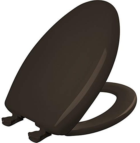 Bemis Classic Colors Slow Close Toilet Seat, Easy Clean Hinges and Durable Plastic Seat, Made in USA, Elongated, Espresso Brown