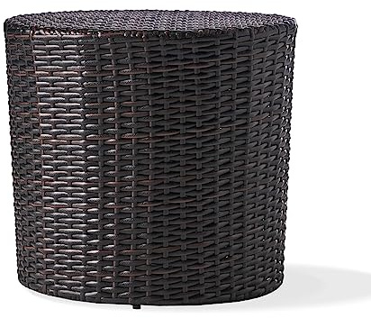 Christopher Knight Home Keaton Wicker Barrel Side Table, Multibrown 16.75 inches high x 17.5 inches wide 17.5 inches deep