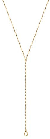 Elli dam 925 sterlingsilver guldpläterad Y-halsband med längd 45 cm 0108720516_45