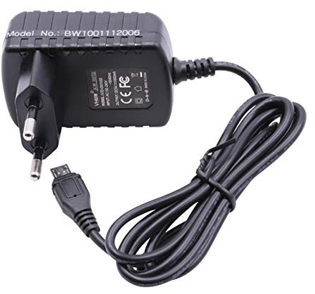 vhbw Cargador Micro-USB Universal, Cable de Carga con Clavija de Red 1,0 A / 5 V Negro