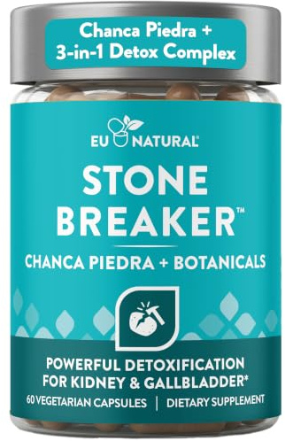 Stone Breaker Chanca Piedra - Fórmula natural de limpieza de riñón y vesícula biliar - Desintoxicar el tracto urinario, eliminar las impurezas, extracto de semilla de hortensia y apio - 60 cápsulas