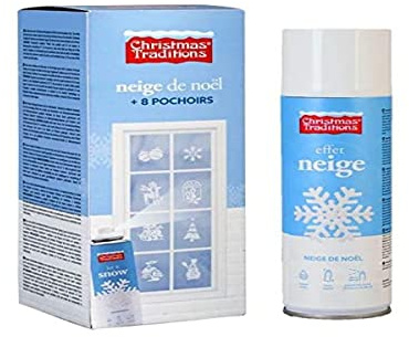 Christmas Traditions Schneespray Kunstschnee Set 150ml inklusive 8 Schablonen