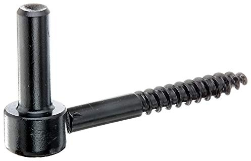 Alberts 306618 Kloben zum Einschrauben | J-Haken, mit angeschnittenem Gewinde | schwarzer Tauchlack | Dornmaß Ø12 mm | Länge 105 mm