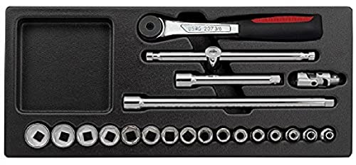USAG 519/613BEA - Assortimento con cricchetto e bussole (21 pz) 05190747