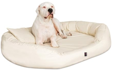 tierlando® Orthopädisches Hundebett Sammy mit viscoelastischer Matratze und hohem Rand aus robustem Polyester für gelenkschonenden Schlaf und höchsten Komfort Größe: 140x105cm | Farbe: 05 Dunkelrot