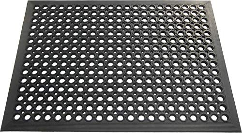 ID Mat M6080 Caillebotis Bords Biseautés Caoutchouc Noir 80 x 60 x 1,3 cm