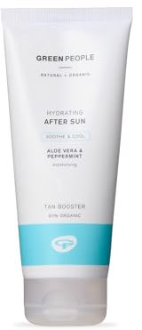 Green People Hydrating After Sun 200ml | Natural, Organic Tan-Enhancing After Sun Lotion to Hydrate Dry Skin & Prolong Tan | Soothing Aloe Vera,Cooling Mint & Calming Chamomile | Vegan, Cruelty Free