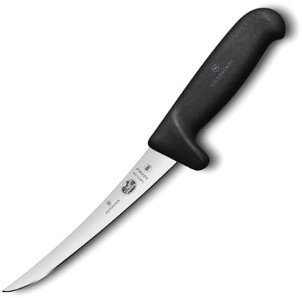 Victorinox Fibrox Safet y Grip Couteau à Désosser avec Manche de Sécurité, Couteau de Cuisine, Antidérapant, Inoxydable, Lavable au Lave-Vaisselle