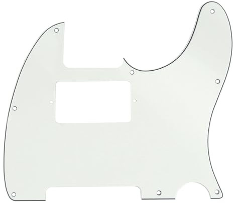 Musiclily 8 Fori Tele Battipenna Humbucker HH Pickguard per Chitarra Elettrica Fender USA/Messico Telecaster Standard Stile Moderno, 3 strati Pergamena