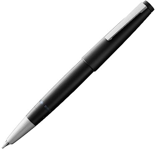 Lamy 2000 black Füller – edler Füllfederhalter im robusten Gehäuse aus Polycarbonat – 14 kt. Goldfeder, partiell platiniert & in Strichbreite B