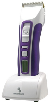 Perfect Beauty Turbo Cut - Máquina de corte profesional, con función Turbo, Cabezal ajuste de 4 posiciones de corte, Pantalla LCD, 90 minutos autonomía, Cuchilla de máxima resistencia y precisión, Blanco,morado