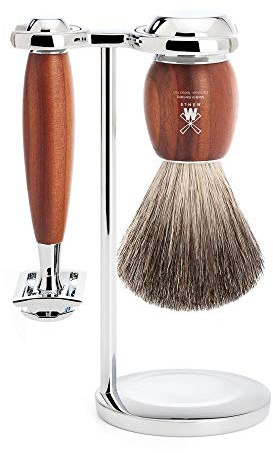 MÜHLE Rasierset - Vivo Serie - Reines Dachshaar - Rasierhobel - Pflaumenholz