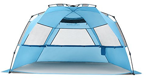 Pacific Breeze Strandzelt Deluxe XL, LSF 50+, Pop-Up-Strandzelt bietet Schatten vor der Sonne für 4+ Personen