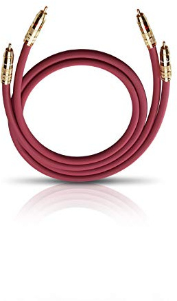 OEHLBACH NF 214 Master 100 - Erstklassiges Stereo Audio-Cinchkabel Set - Mehrfach Schirmung, versilbertes Kupfer - 2 x 1 m - bordeaux