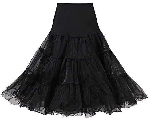 HIMRY Reifrock/Unterrock/Petticoat/Wedding Bridal Petticoat für Wedding Kleid Ballkleid Abendkleid Brautkleid, Size N (Normale), für Gr.34 bis Gr.44, Schwarz, KXB0007 Black