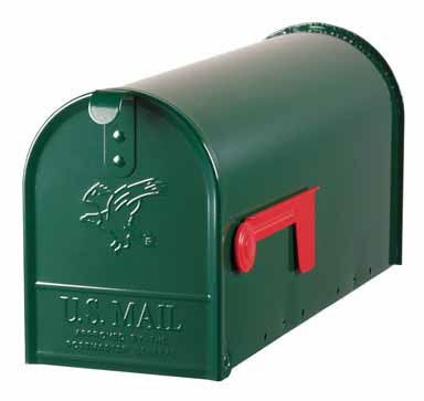 Gibraltar Mailboxes Elite Galvanized Steel Post Mounted Hartford Green Mailbox 8-3/4 in. H x 6-7/8 in. W x 20 in. L