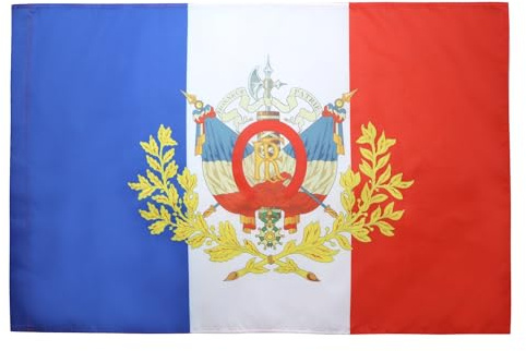 AZ FLAG Flagge Frankreich Wappen die 3. Republik 150x90 cm Hohlsaum | Für innen und außen Französische alt dekorative Flagge France Armoiries 3ème république doppelte Nähte und verstärkte Kanten