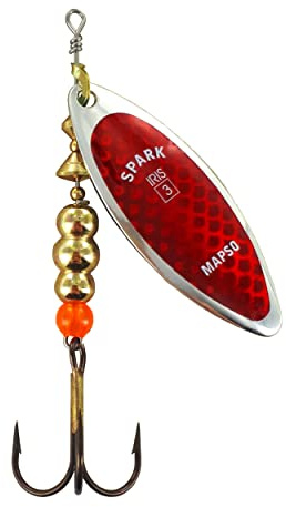 MAPSO- Pack de 5 Cucharillas de Pesca SPARK-3-PMR, 11,50 GMS