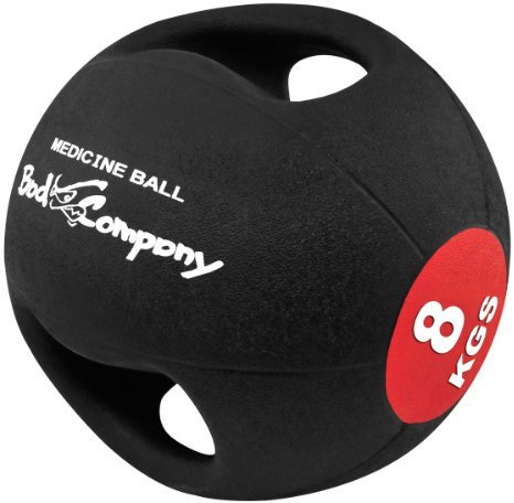Bad Company I Pro-Grip Medizinball I Fitnessball med dubbla handtag I individuellt eller i set I 8 kg