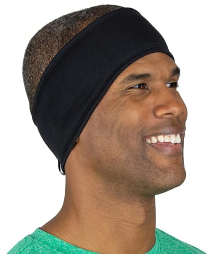 TrailHeads Tempo Running Headband | Ear Protection | Moisture Wicking Headband - black