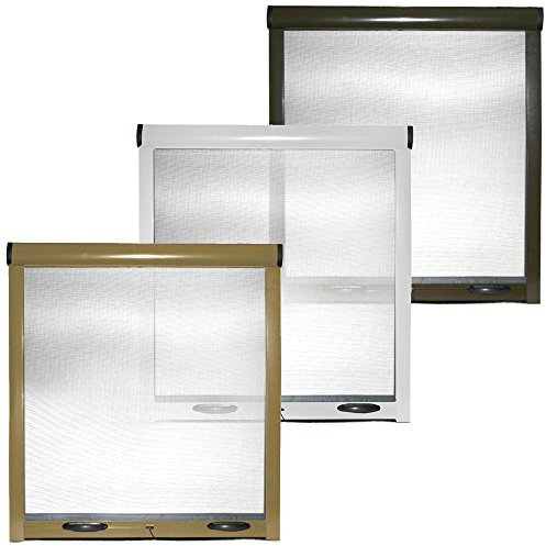 Zanzariera a rullo finestre porte Kit fai da te struttura alluminio casa bianco marrone (100x170cm) (Marrone)