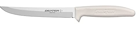 Dexter-Russell S156HG-PCP Boning Knife, 6 Hollow Ground Stain-Free High Carbon Steel Blade, Textured White Polypropylene Handle, NSF Certified, Made in USA, Meat Trimming and Deboning Knife