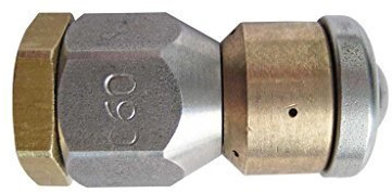 Rohrreinigungsdüse, rotierend, 1/8 IG, starke Reinigungswirkung, 5 Strahl